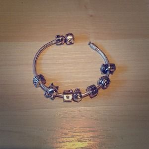 Pandora bracelet with charms.
