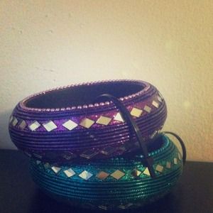 Mirror dots bracelets from India.