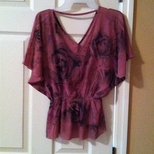 Pink shirt with roses