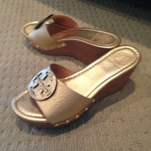 Tory Burch wood wedge shoes