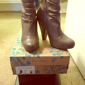 Lightly used booties. Color "taup"