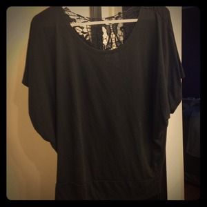 Black top with laced back.