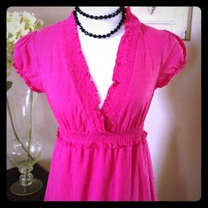 Hot Pink Polka Dot Dress & Turquoise Top