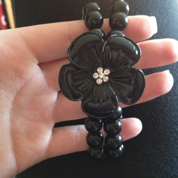 Charlotte Russe black flower bracelet!