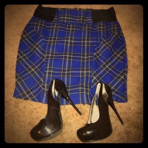 High-waisted plaid pencil skirt - Charlotte Russe