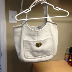 Authentic Coach off white leather handbag