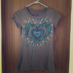 ❌RESERVED❌Grey skull tshirt