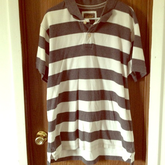 Men's striped polo