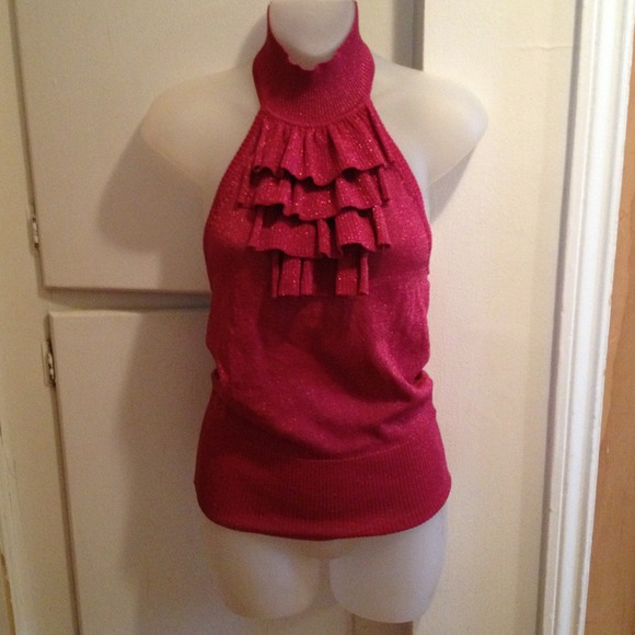 Pink sparkly halter top - Picture 1 of 2