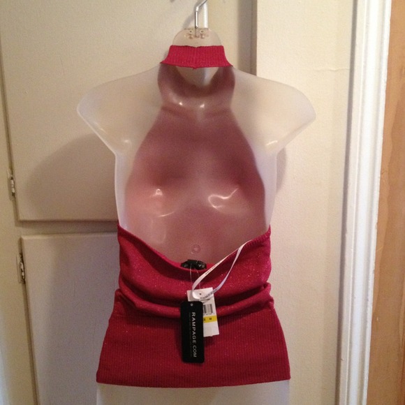 Pink sparkly halter top - Picture 2 of 2