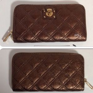 Marc Jacobs Quilted Metallic Large Zip Wallet