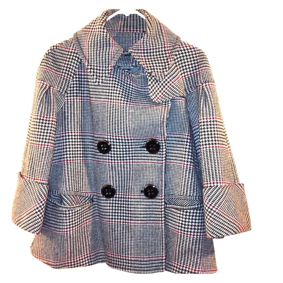 Plaid Crop Wool Coat