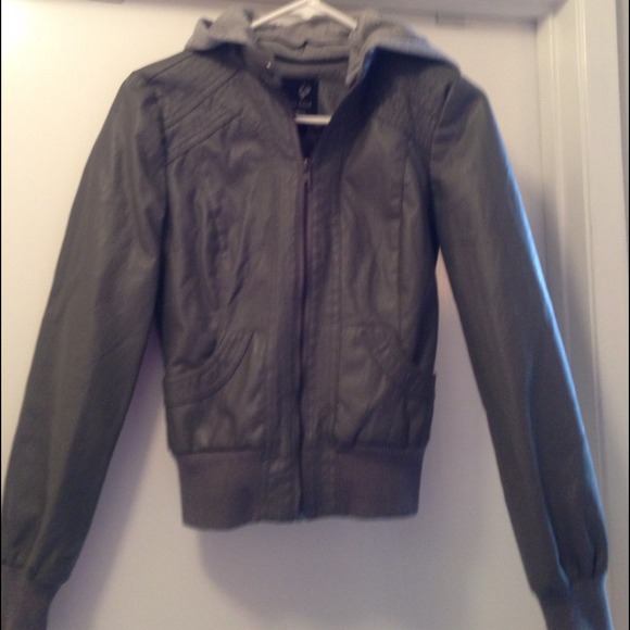 Grey leather jacket
