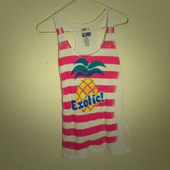 Pink striped exotic tank top - Picture 1 of 1