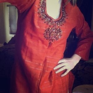 Beaded orange top!
