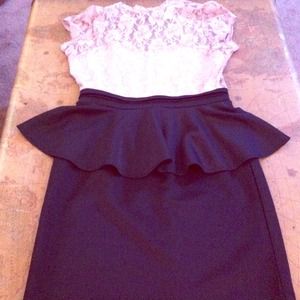 Backless dress w/ skirted bottom