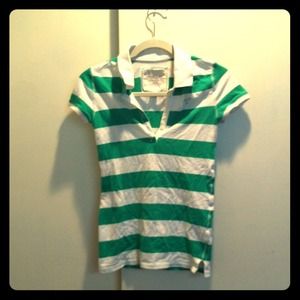 Green and White polo shirt