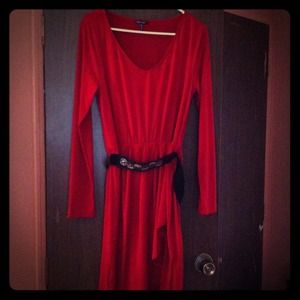 Long sleeve red dress