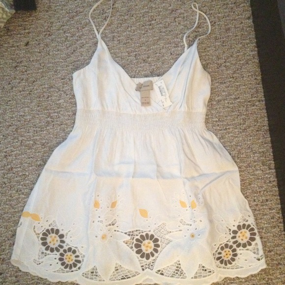 White flowered Ella Moss spaghetti strap top