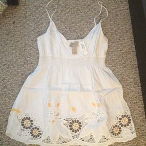 White flowered Ella Moss spaghetti strap top