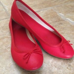 J. Crew poppy red flats