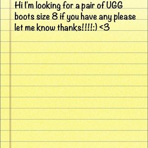a pair of UGG boots Size 8 only will pay 70$!!!!:)