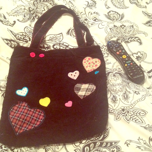 Black corduroy anchor blue purse <3 - Picture 1 of 4