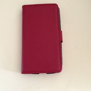 Red Samsung galaxy 3 wallet leather case