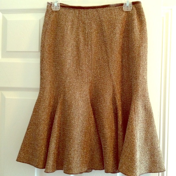 Nine West skirt gold and brown - Picture 1 of 3
