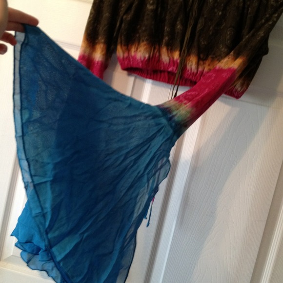 ❌SOLD❌ Hot Kiss Tie-Dye Crop Top Gypsy Hippie - Picture 3 of 3