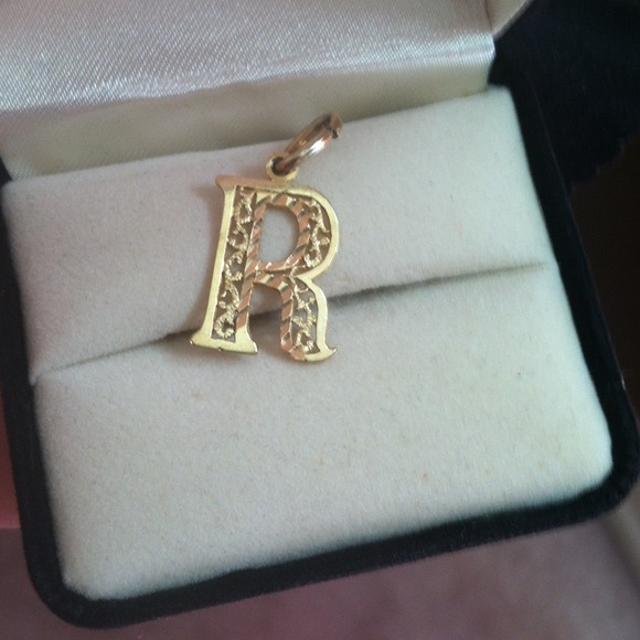 ***RESERVED**** "R" letter pendant 14k gold