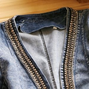 buckleless diamond jean jacket