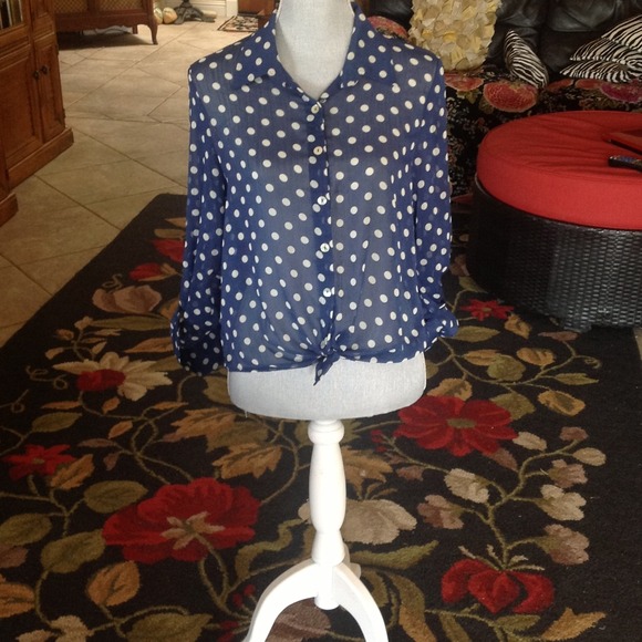 Blue Polka Dot Blouse bundle for @beth_jock