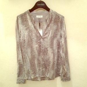 Calvin Klein Sequin Snake Print Blouse