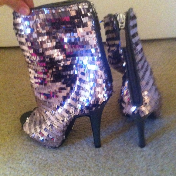 Sequin peep toe heels, never worn.