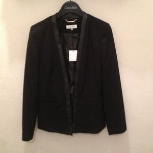 Calvin Klein Blazer With Faux Leather Trim