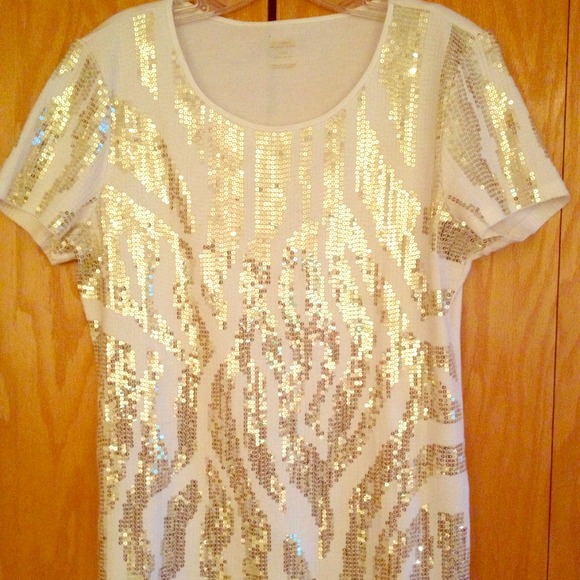 Michael Kors dress shirt, white with gold sequins!