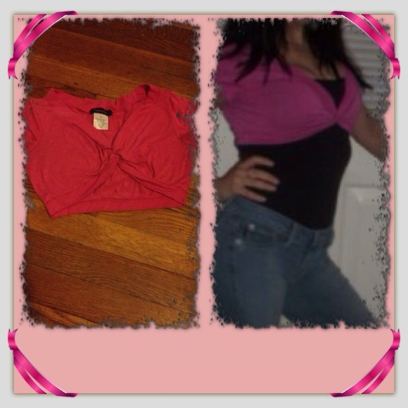 Short sleeve half pink shirt