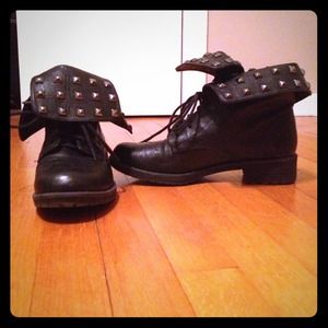 Size 10M studded black combat boots