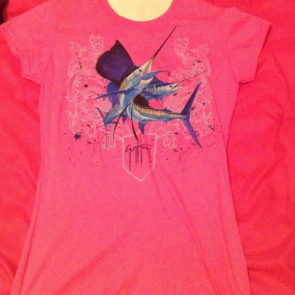 Pink sword fish tee