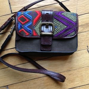 Cynthia Vincent embroidered mini bag EUC