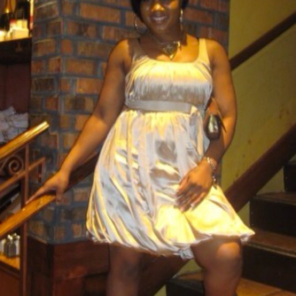 Champagne bubble cocktail dress w/ bow