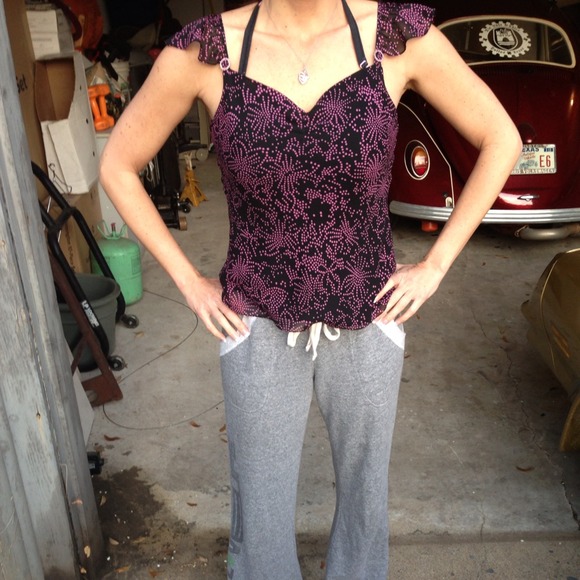 Black & purple Kenneth Cole w/ spaghetti straps - Picture 3 of 4