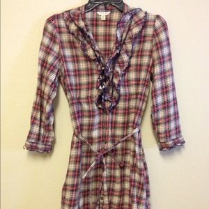 Plaid shirt dress