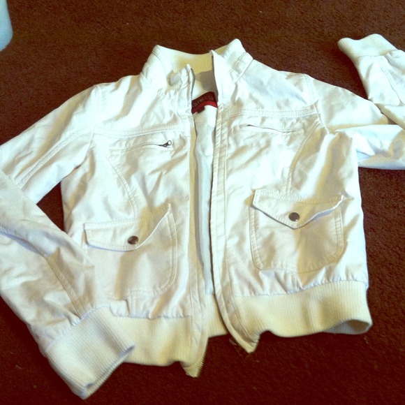 Jackets & Blazers - Large white pleather jacket