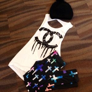 Galaxy cross leggings