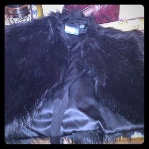 Vera Wang Faux Fur Half Vest