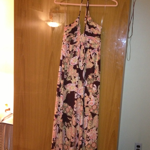 Brown/paisley maxi dress
