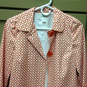 Harold's brand.  Size xs.  Orange/white.