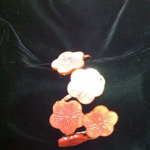 Hand beaded copper wrist cuff